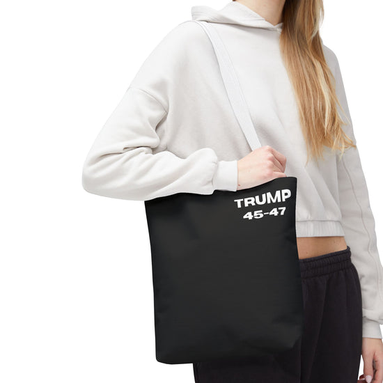 Political Statement Tote Bag - Trump 45-47 & Deal With It Design