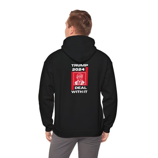 Unisex Heavy Blend™ Hooded Sweatshirt - Trump 2024 "Deal With It" Graphic Hoodie